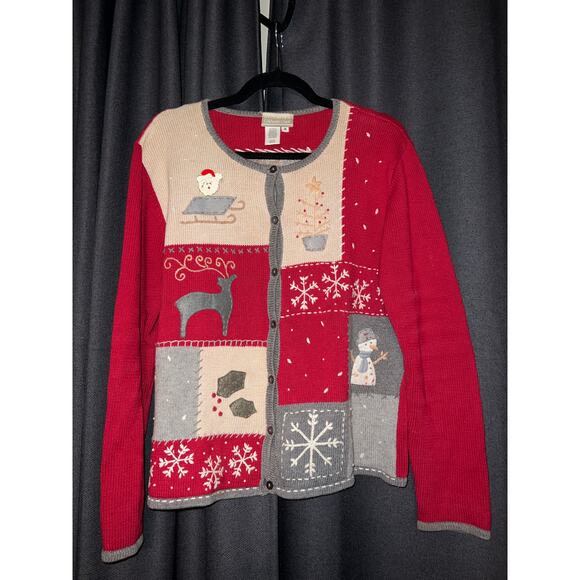 Ugly Christmas Sweater Xmas Cardigan Size Medium - Picture 1 of 3
